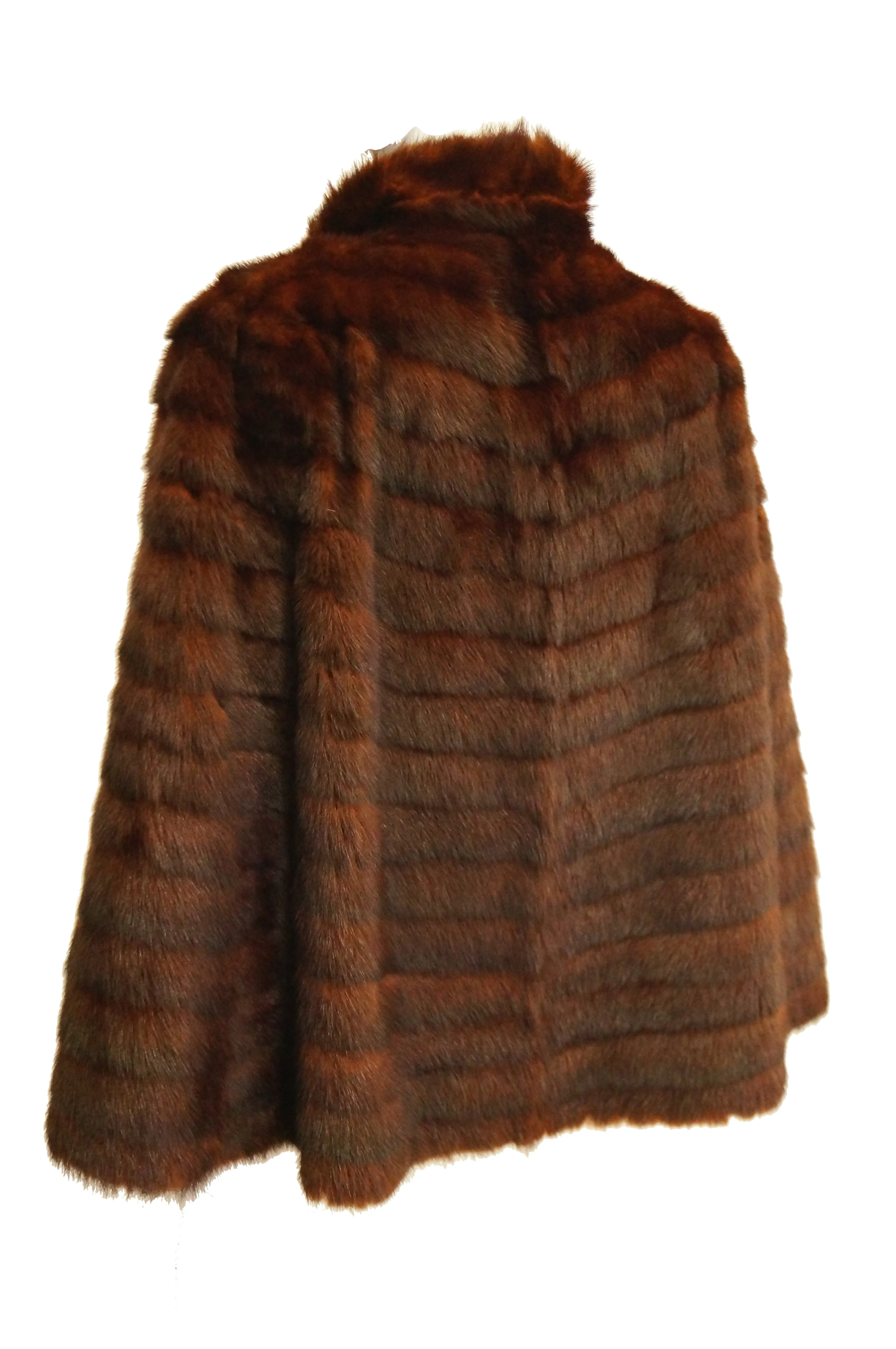 1940s Arnold Liebes Feathered Mink Cape w/ Bakelite Details & Silk Lining