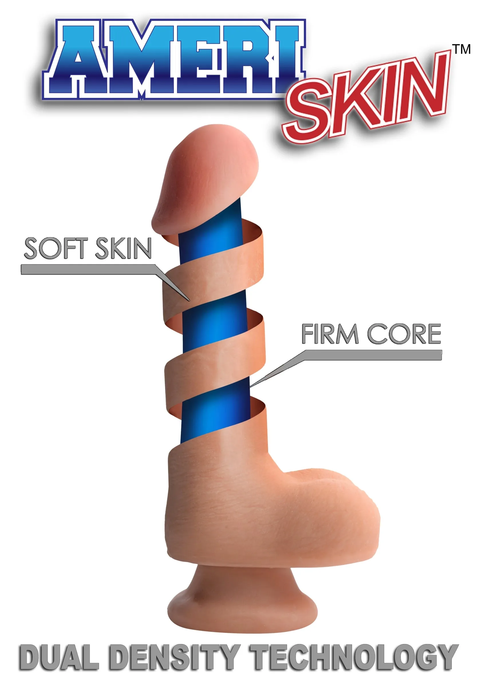 7 Inch Ultra Real Dual Layer Suction Cup Dildo- Medium Skin Tone