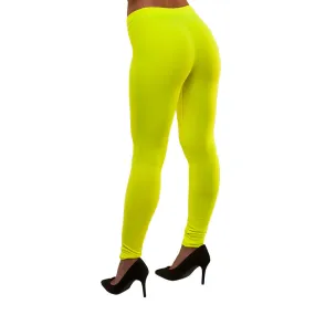 80's Neon Leggings Yellow