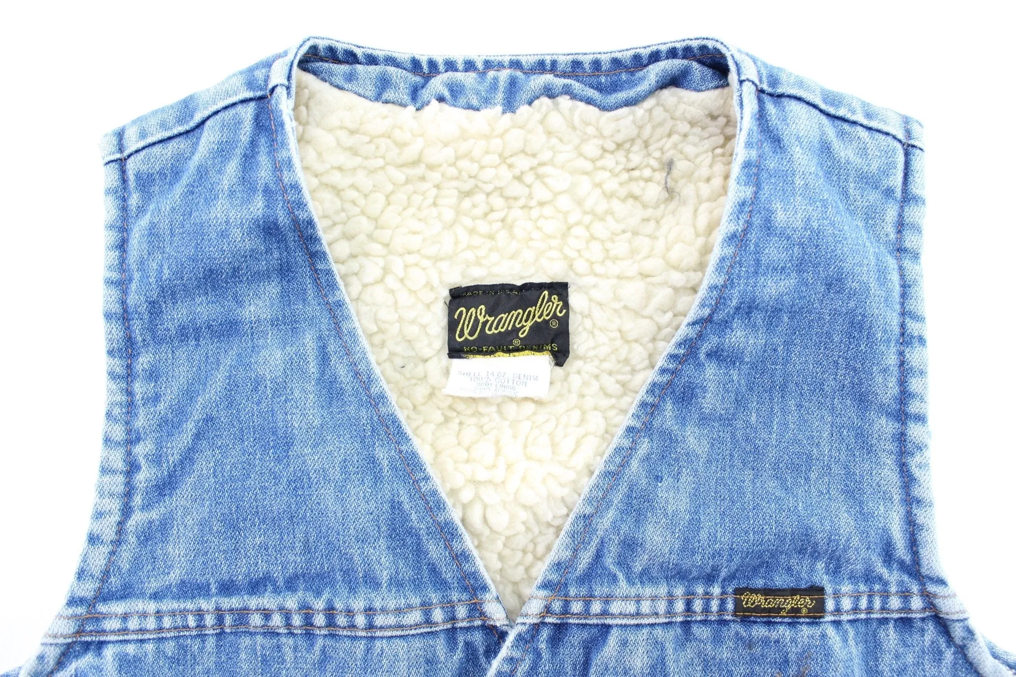 80's Wrangler Denim Sherpa Lined Vest