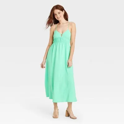 A New Day Women's Spaghetti Strap Midi Slip Dress Sundress