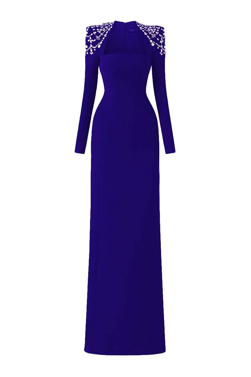 Adeline Bodycon Long Sleeved Crepe Floor Length Dress