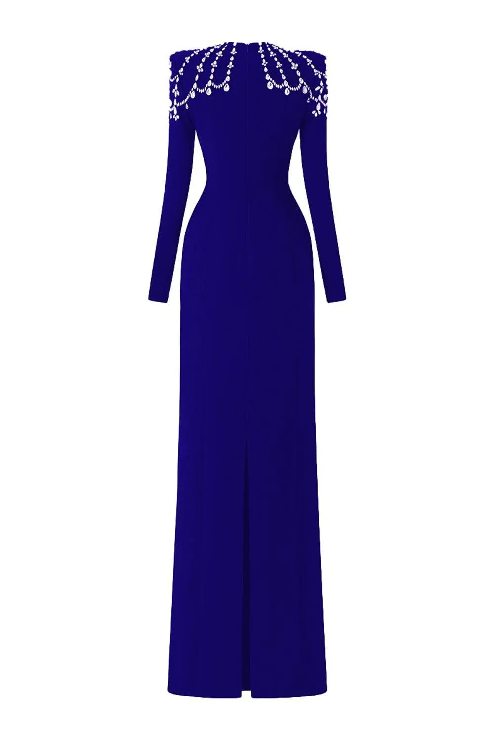 Adeline Bodycon Long Sleeved Crepe Floor Length Dress