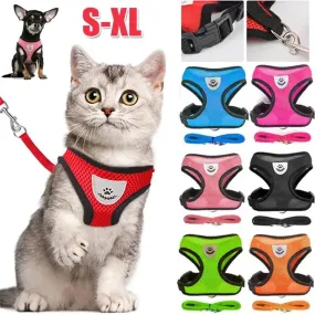 Adjustable Vest Harness with Lead Leash