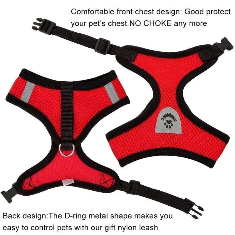 Adjustable Vest Harness with Lead Leash