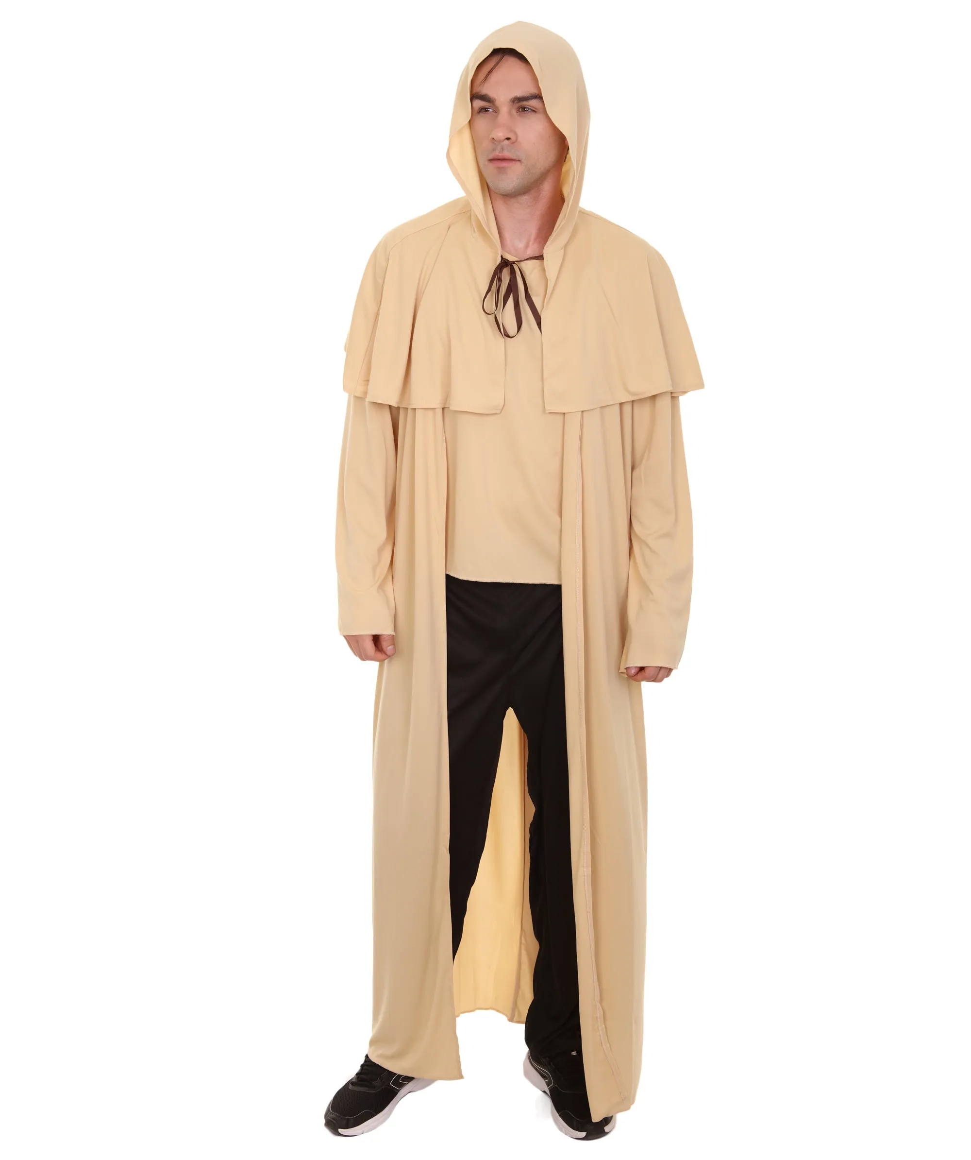 Adult Men's Wizard Robe Storybook & Fairytale Costume | Light Brown Halloween Costume