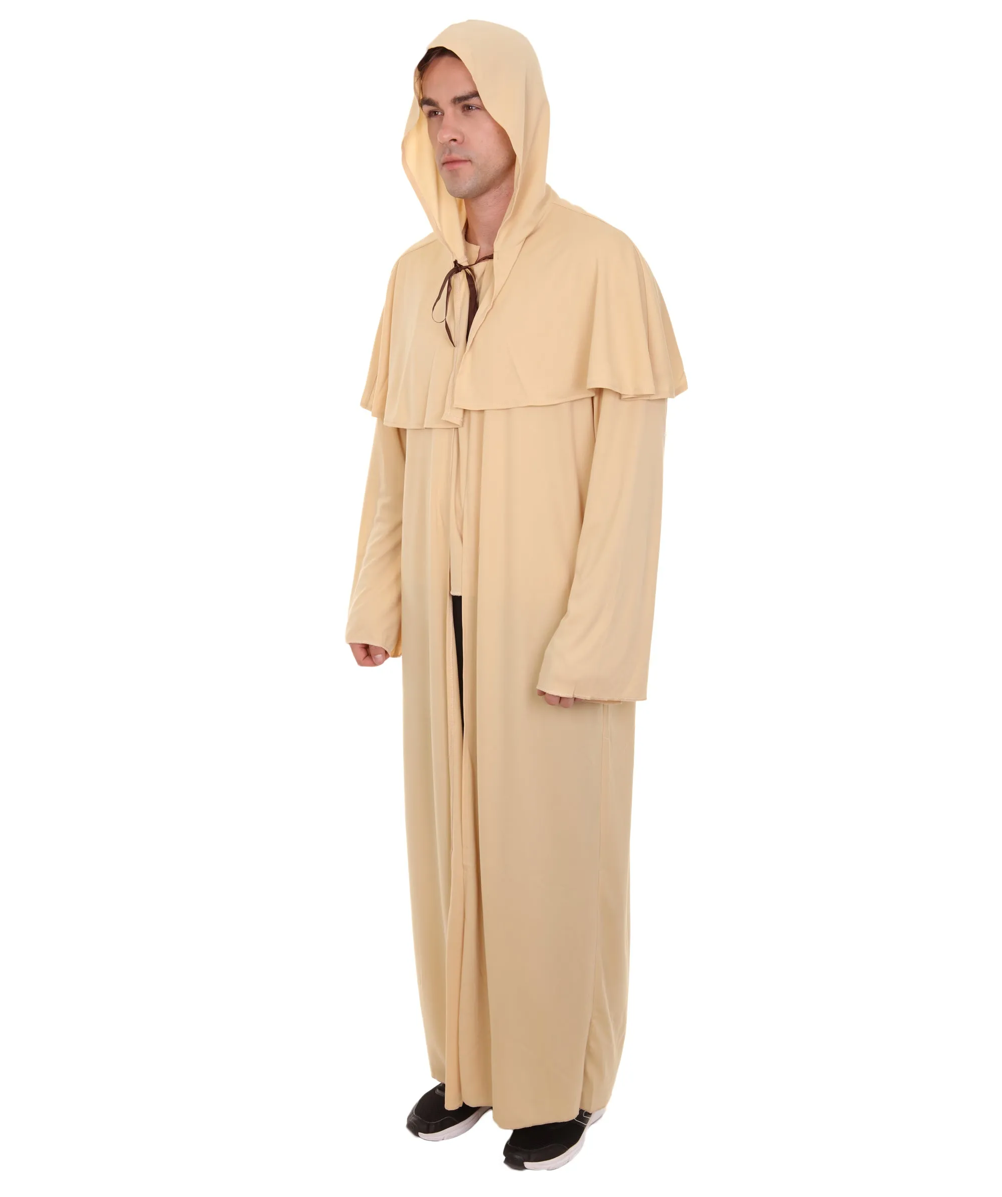 Adult Men's Wizard Robe Storybook & Fairytale Costume | Light Brown Halloween Costume