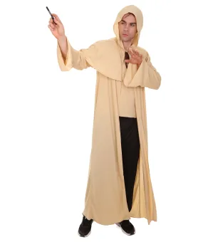 Adult Men's Wizard Robe Storybook & Fairytale Costume | Light Brown Halloween Costume