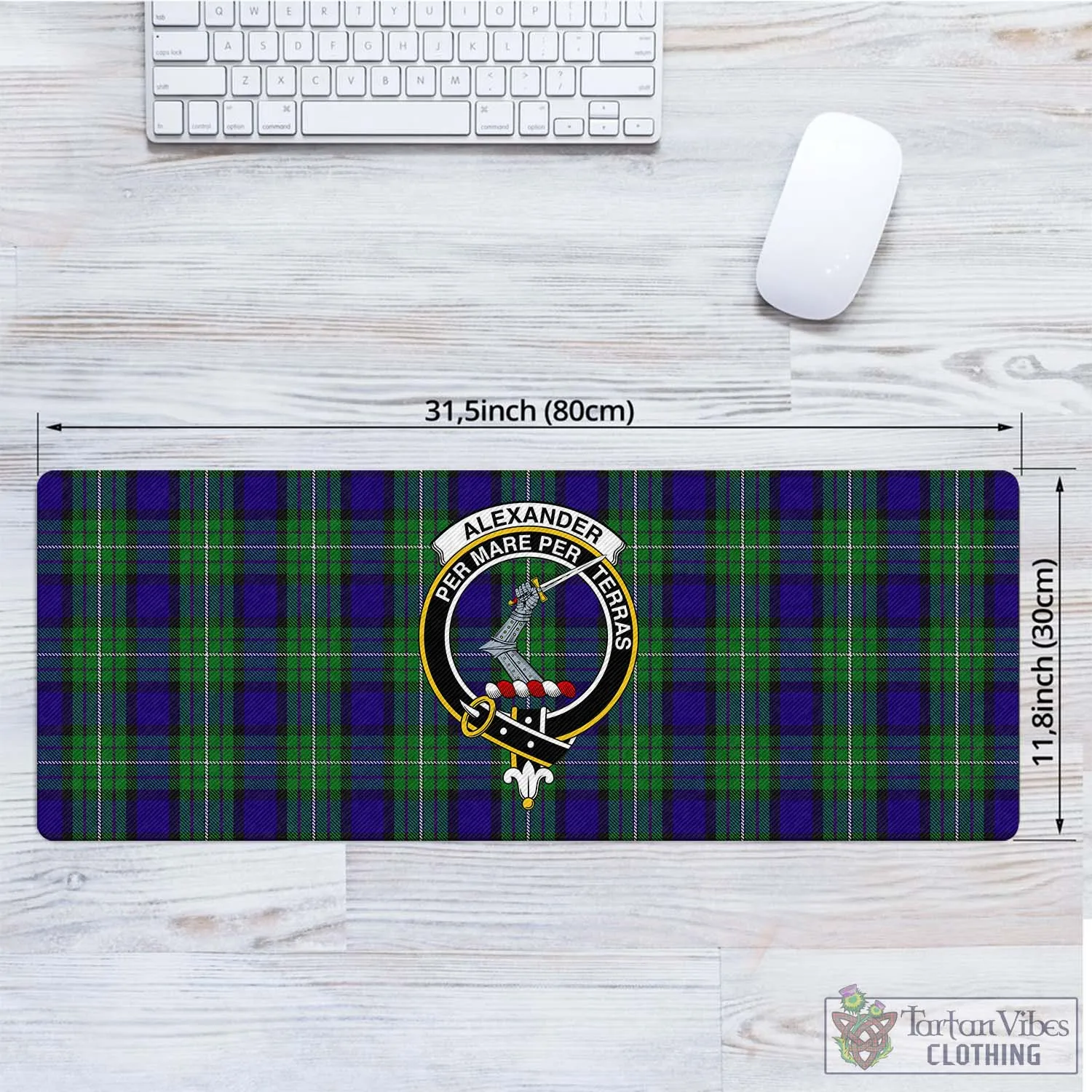 Alexander Tartan Mouse Pad with Family Crest