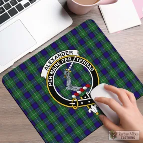 Alexander Tartan Mouse Pad with Family Crest