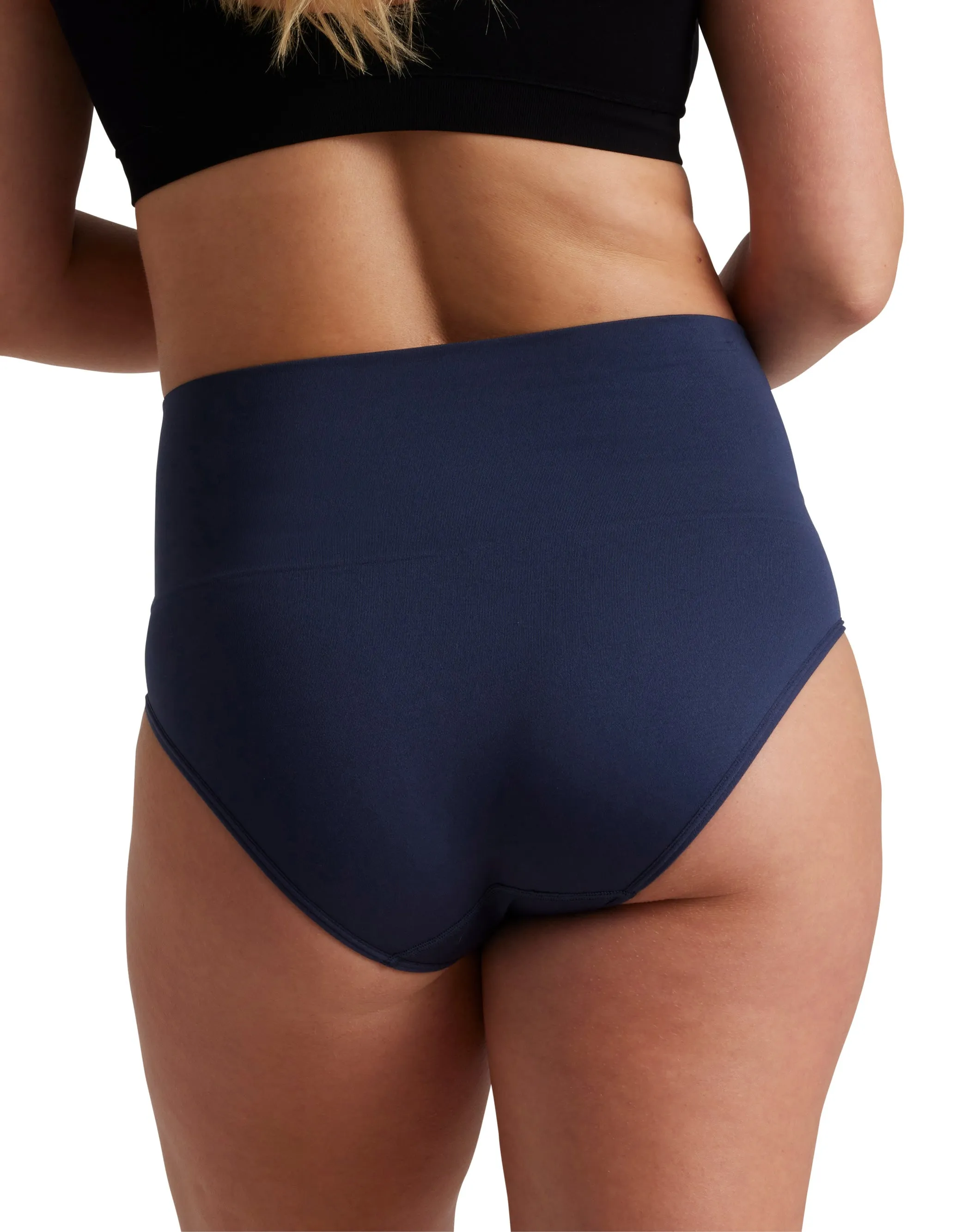 Ambra 2 Pack Smoothies Full Brief Knickers In Navy/Lemonade