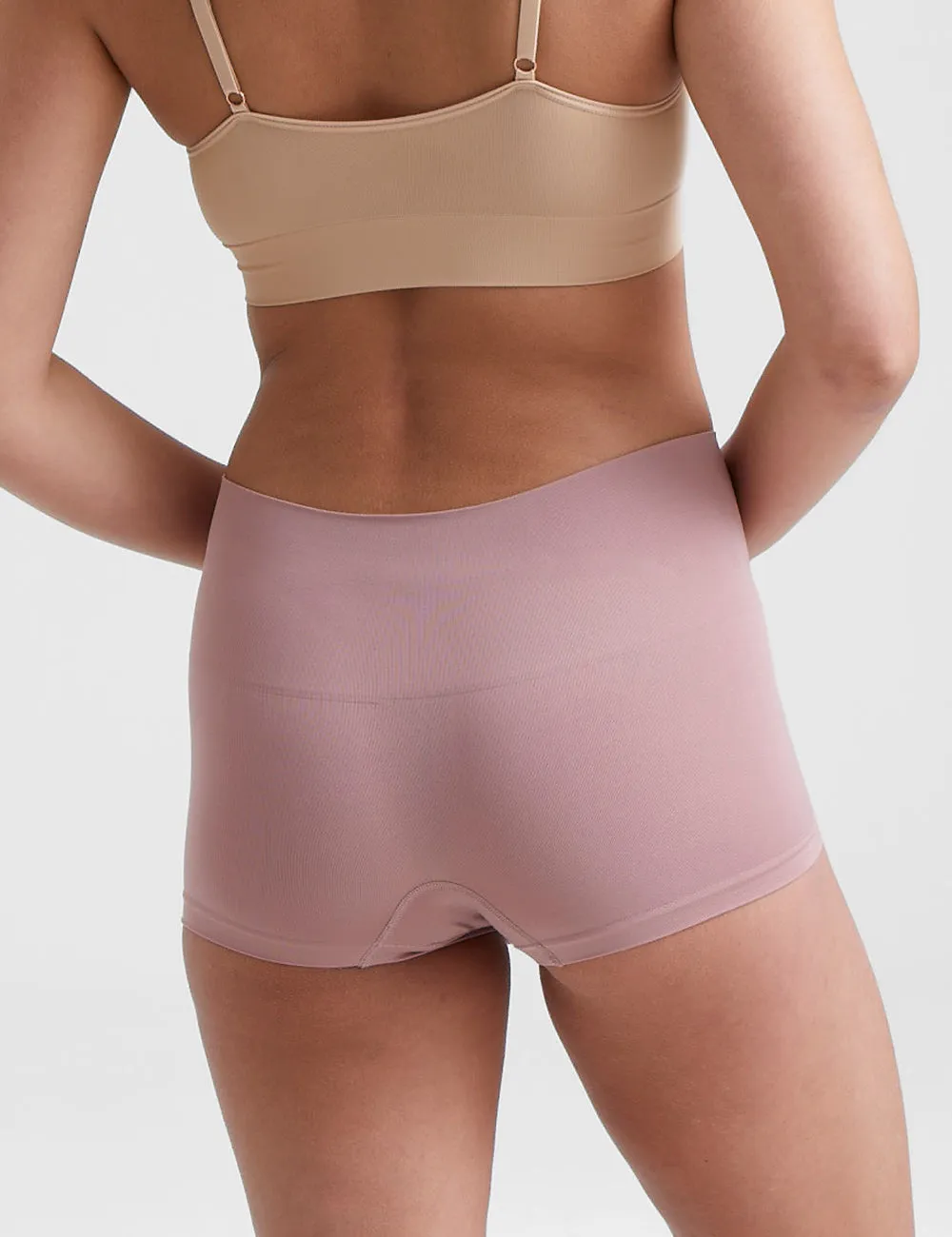 Ambra 2 Pack Smoothies Shortie Knickers In Dusty Mocha/Nine Iron