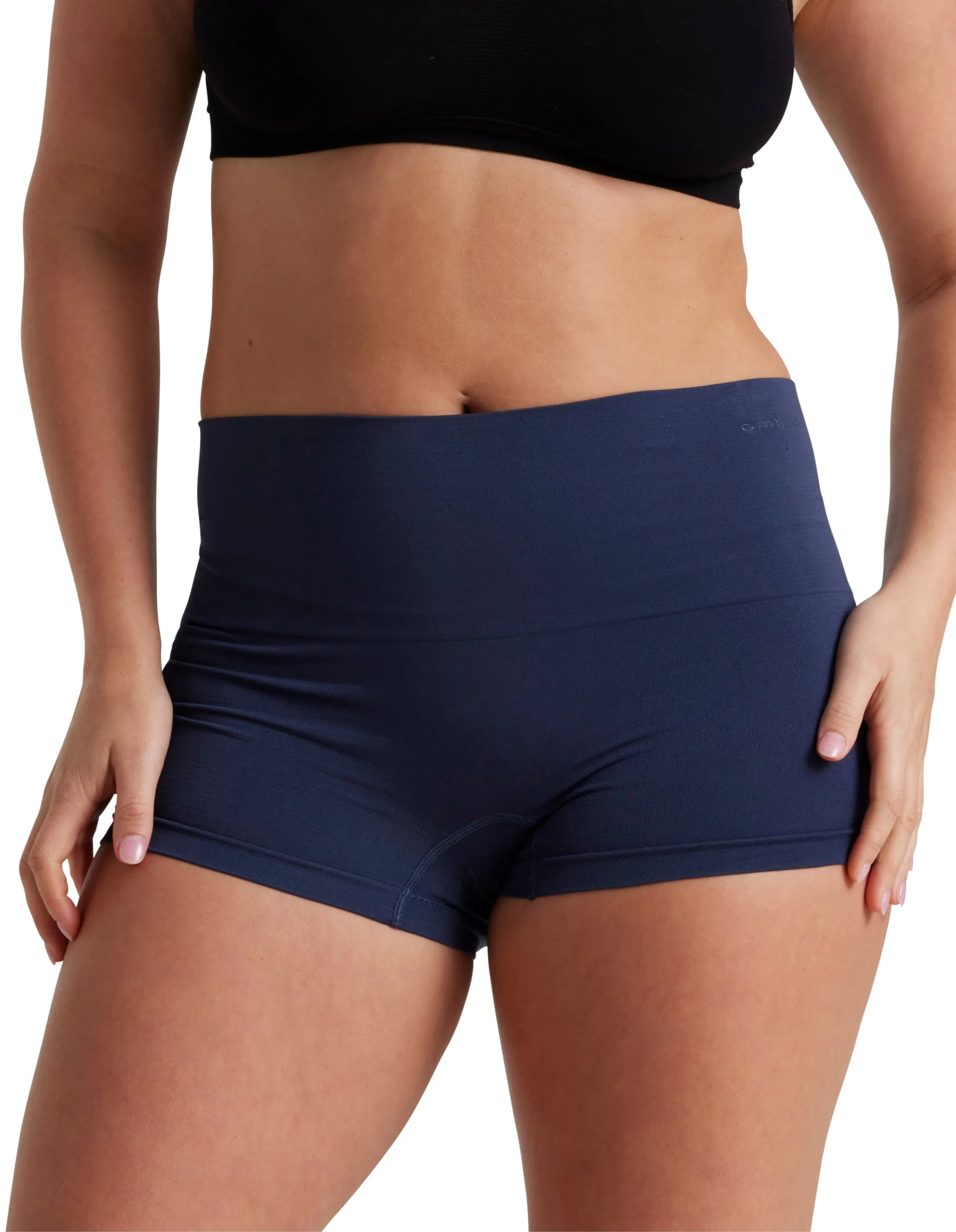 Ambra 2 Pack Smoothies Shortie Knickers In Navy/Lemonade