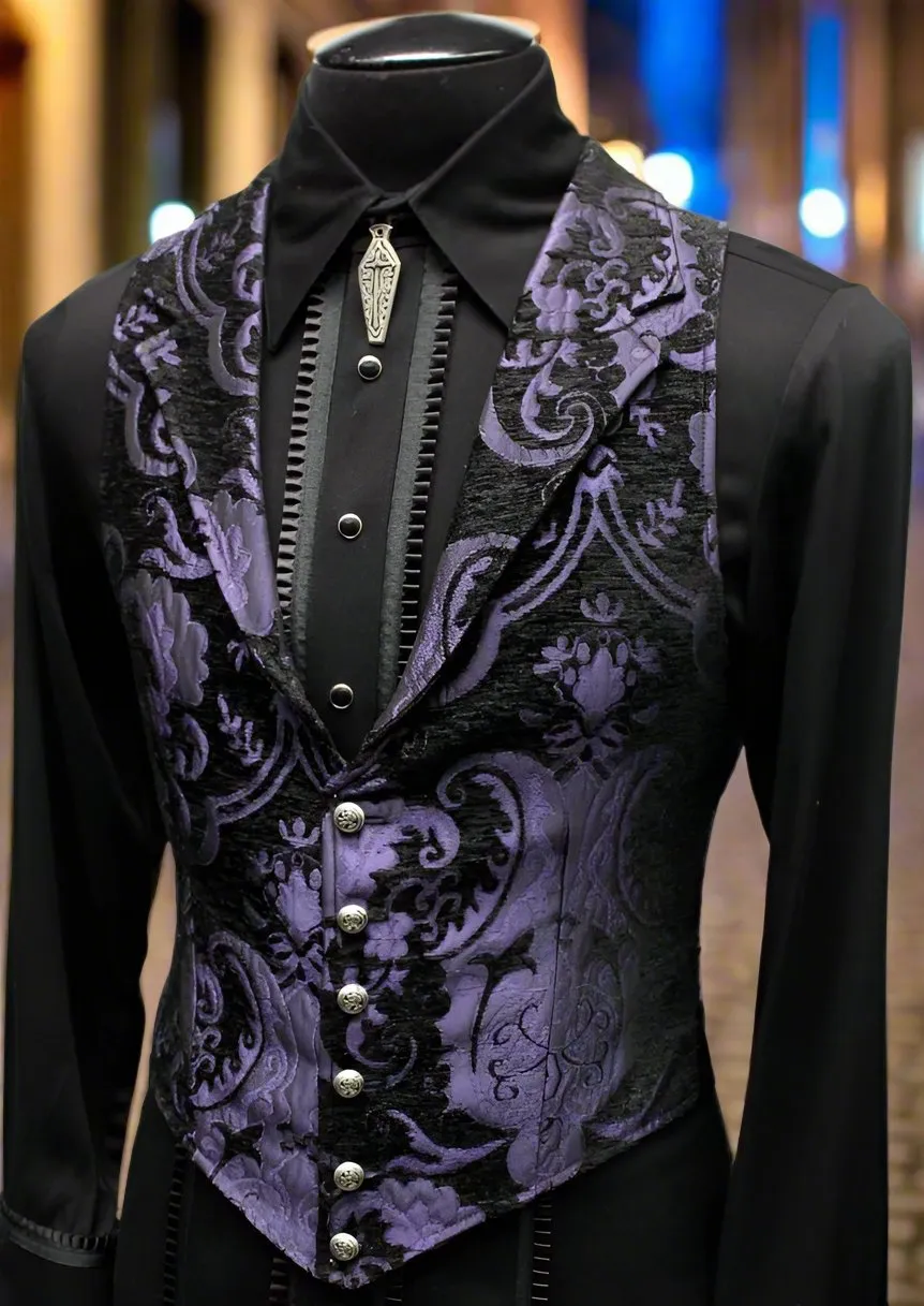 ARISTOCRAT VEST - PURPLE/BLACK TAPESTRY