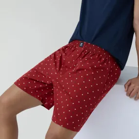 Astor Combed Cotton Boxer Shorts Starry Maroon