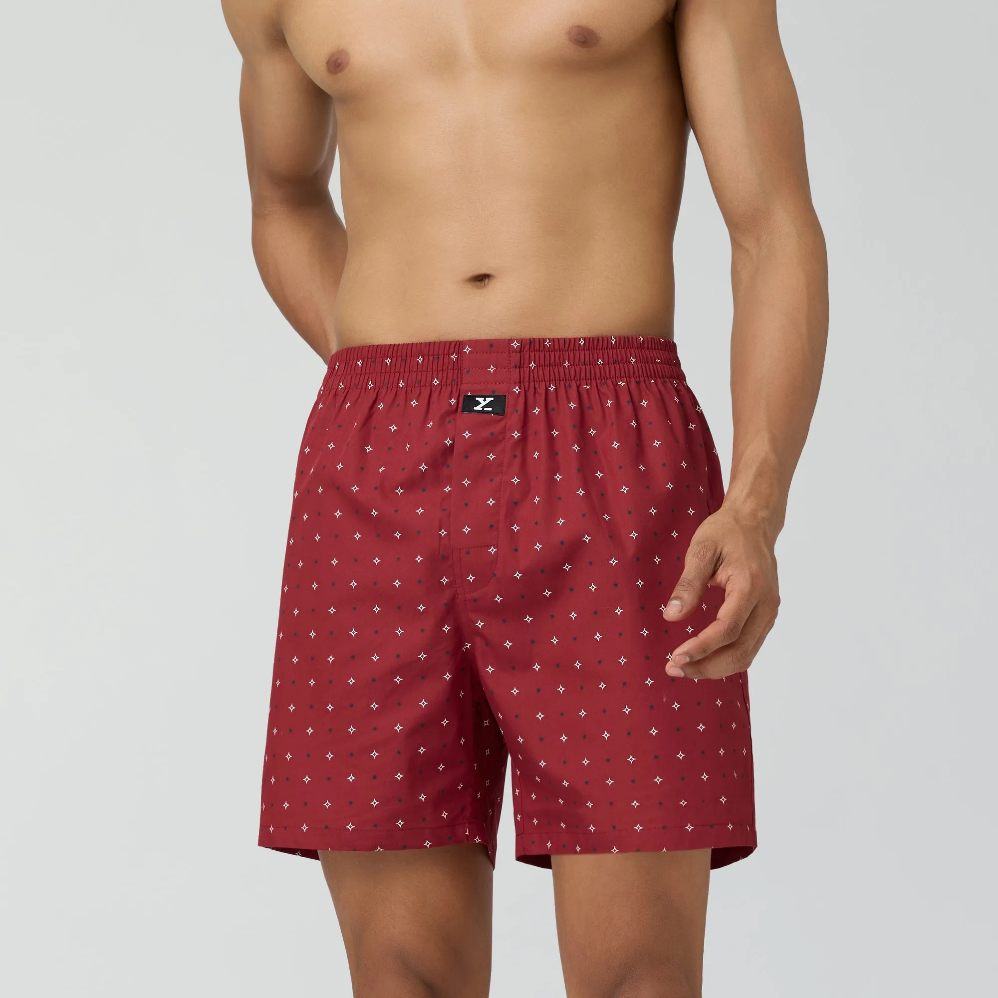 Astor Lounge Inner Boxers Starry Maroon