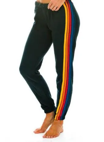 Aviator Nation - 5 Stripe Women's Sweatpants in Charcoal