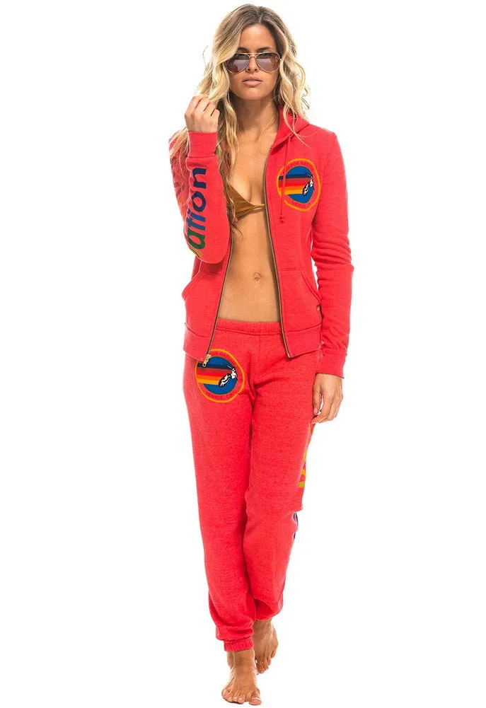 Aviator Nation Neon Logo Sweatpant in Neon Red