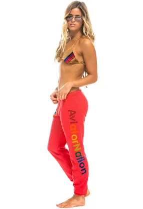 Aviator Nation Neon Logo Sweatpant in Neon Red