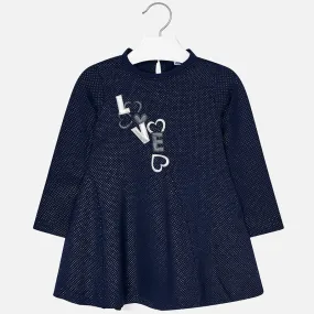 AW18 Mayoral Girls Navy Love Dress & Leggings Set  4974