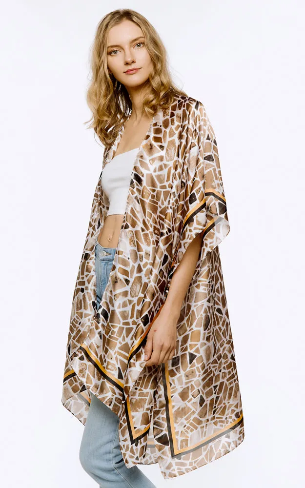 BAAP8070 Multi Pattern Cover Up Kimono