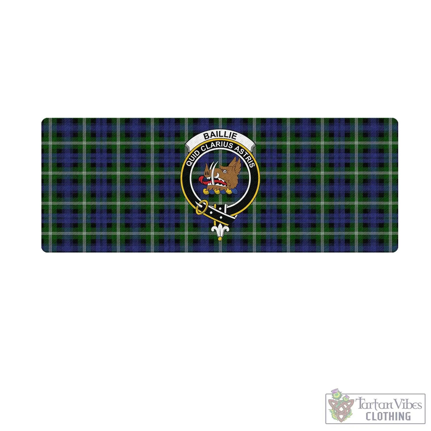 Baillie (Bailey) Tartan Mouse Pad with Family Crest