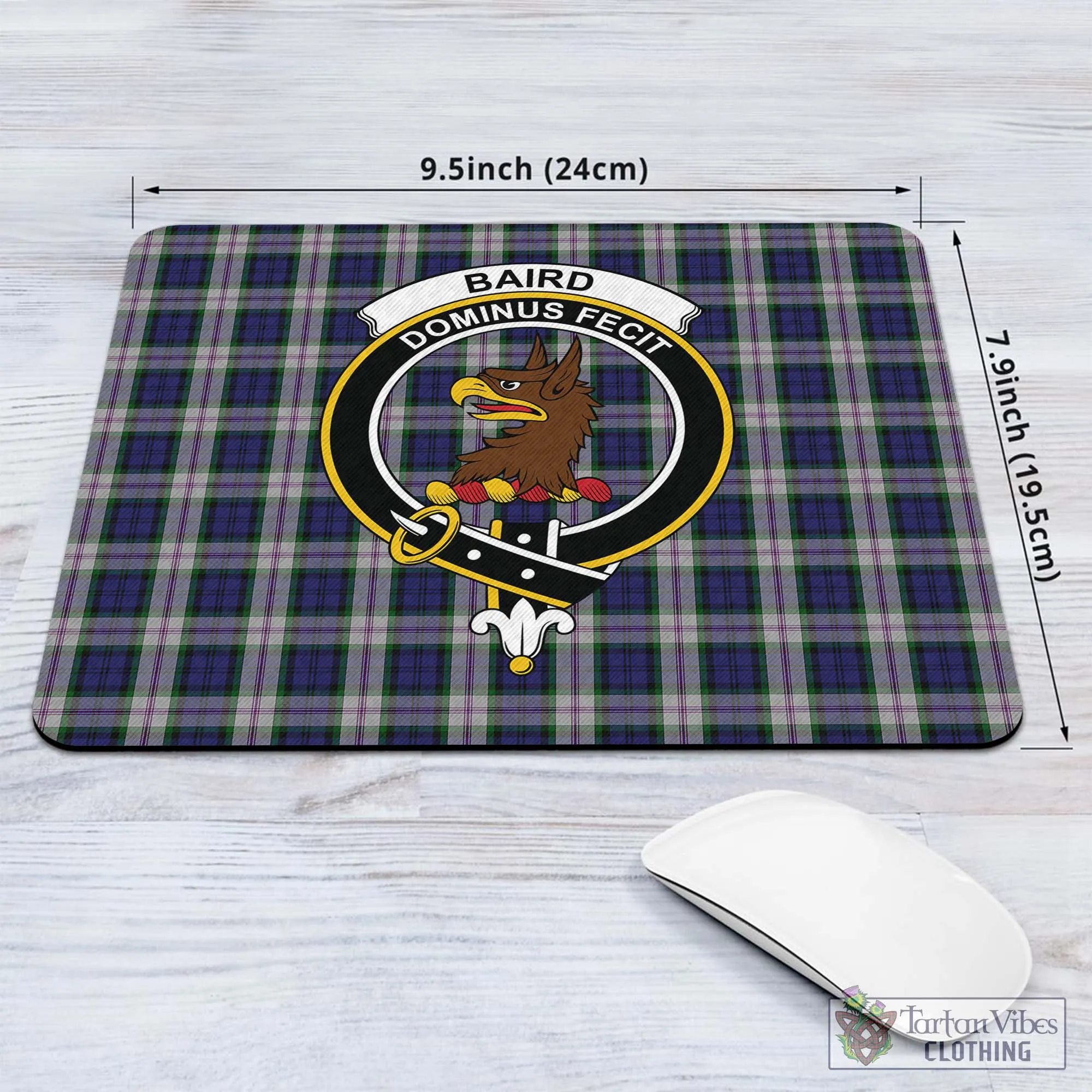 Baird Dress Tartan Mouse Pad with Family Crest