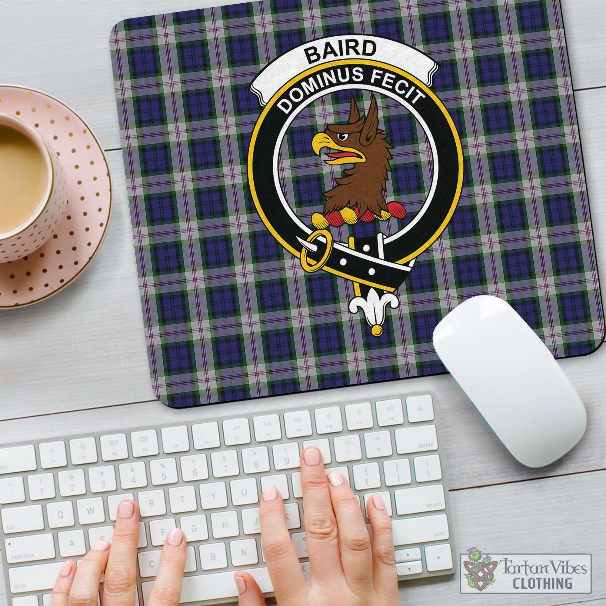 Baird Dress Tartan Mouse Pad with Family Crest