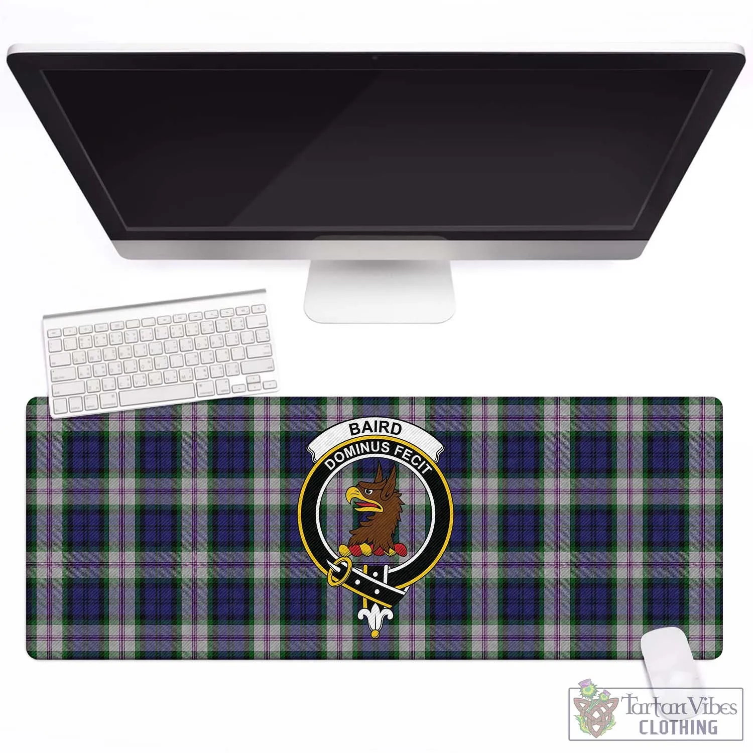 Baird Dress Tartan Mouse Pad with Family Crest