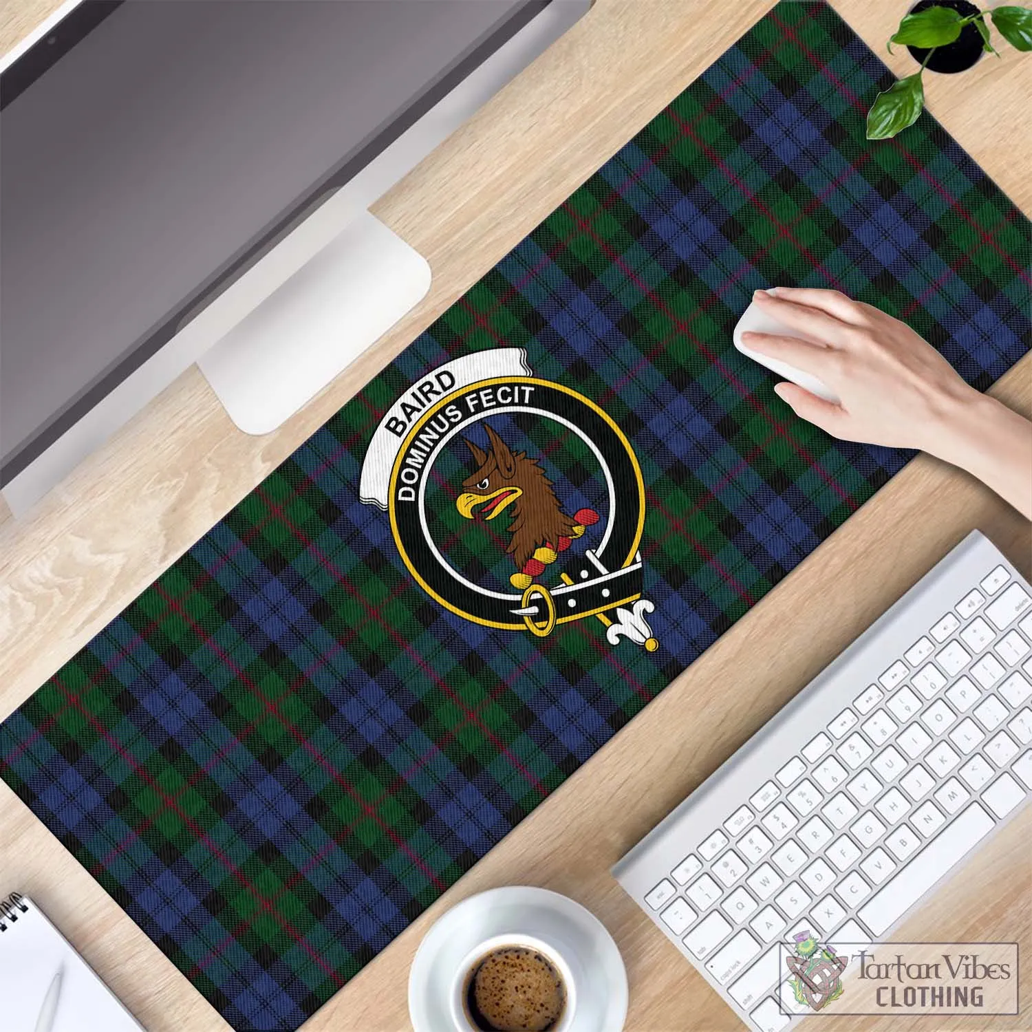 Baird Tartan Mouse Pad with Family Crest