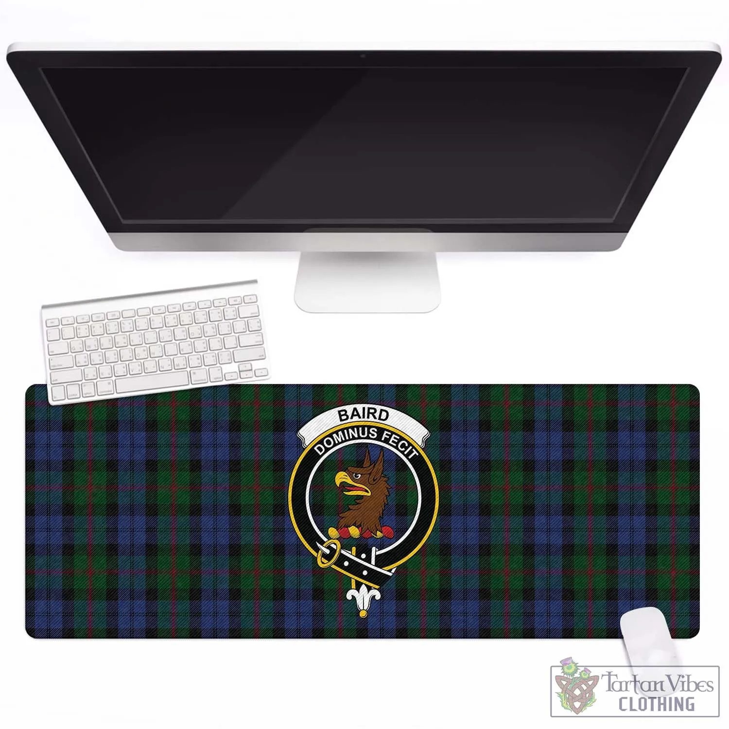 Baird Tartan Mouse Pad with Family Crest