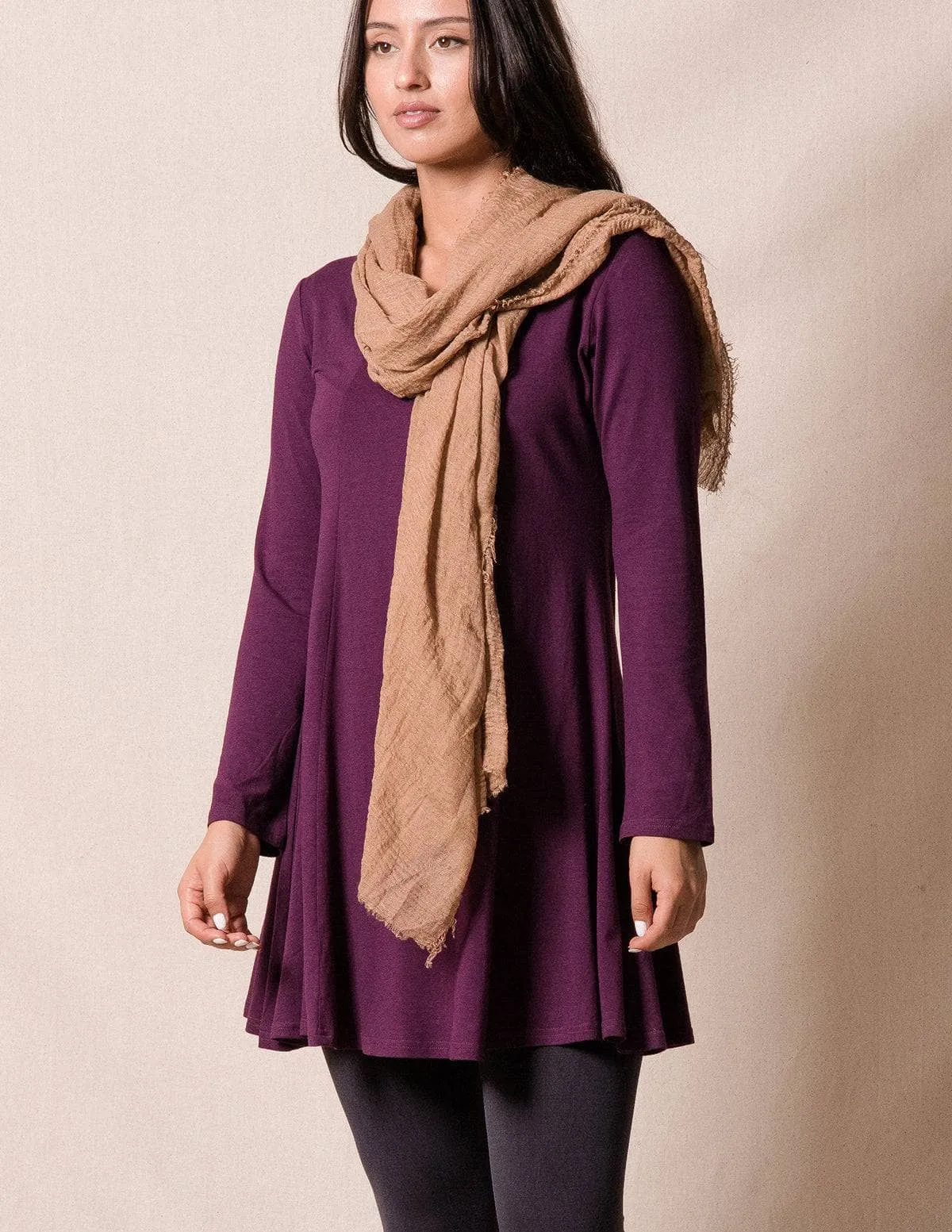 Bamboo/Organic Cotton Tunic Dress - Plum