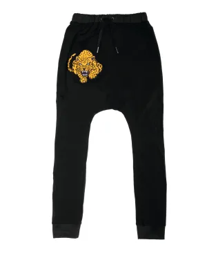 band of boys fierce leopard super slouch pants - black