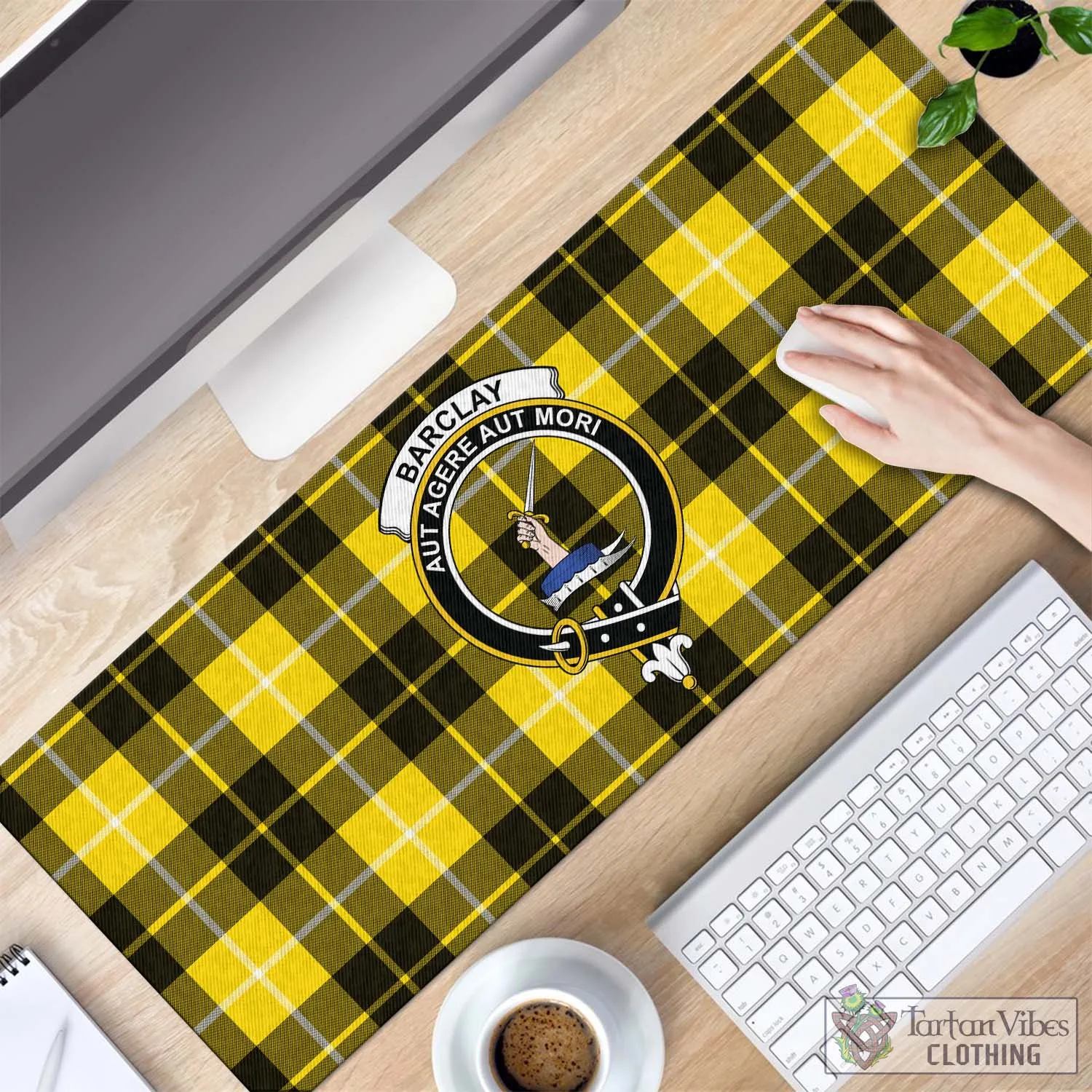 Barclay Dress Modern Tartan Mouse Pad with Family Crest