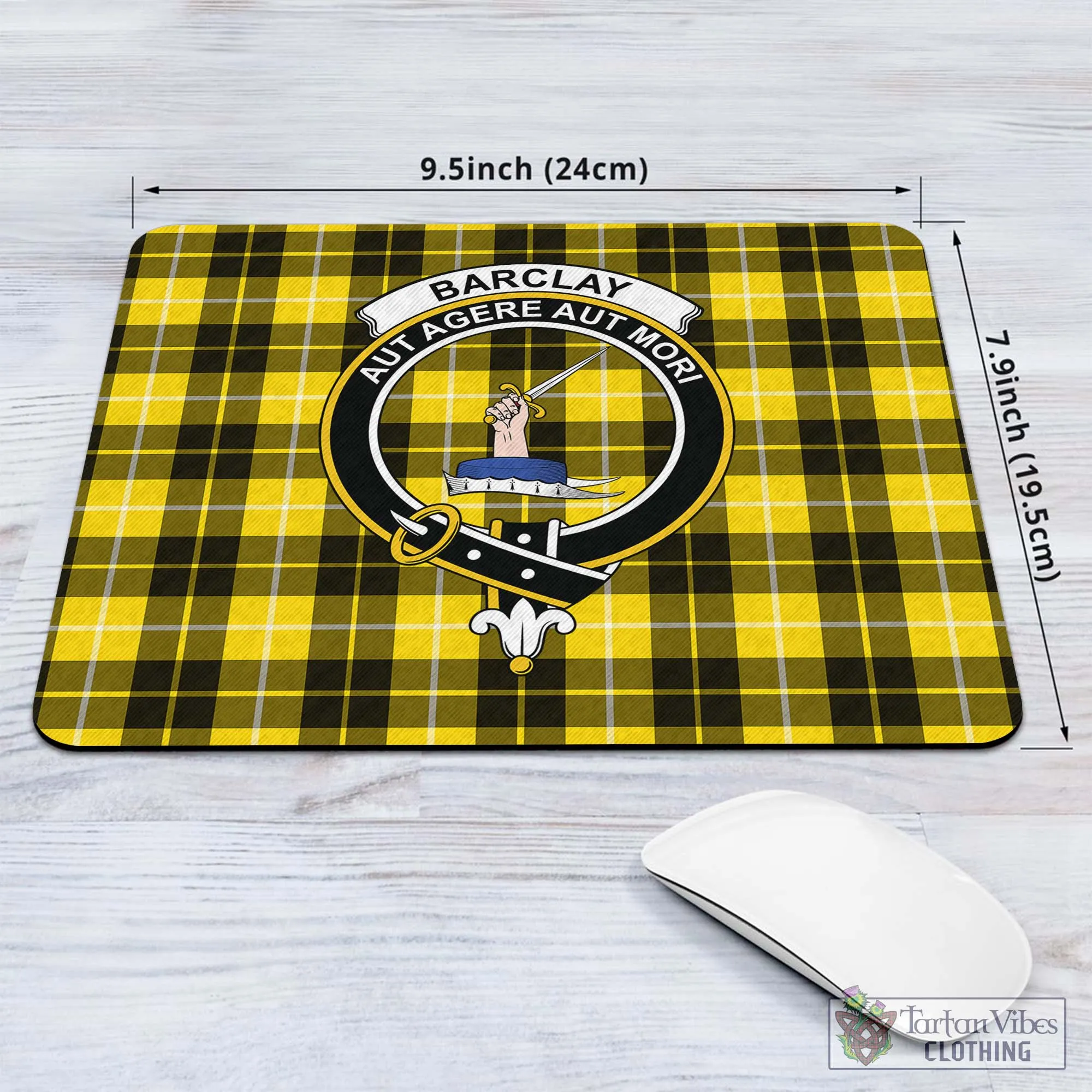 Barclay Dress Modern Tartan Mouse Pad with Family Crest