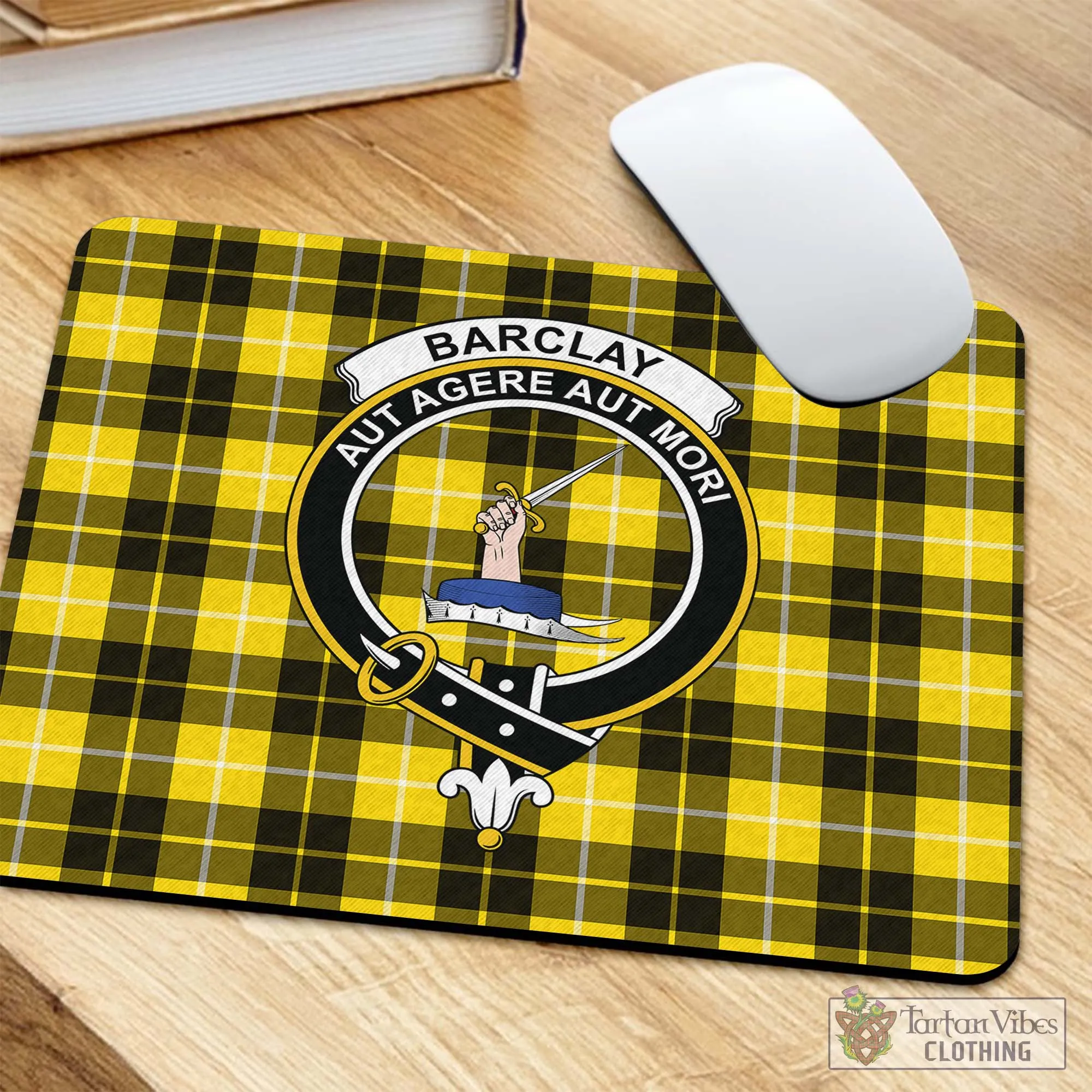 Barclay Dress Modern Tartan Mouse Pad with Family Crest