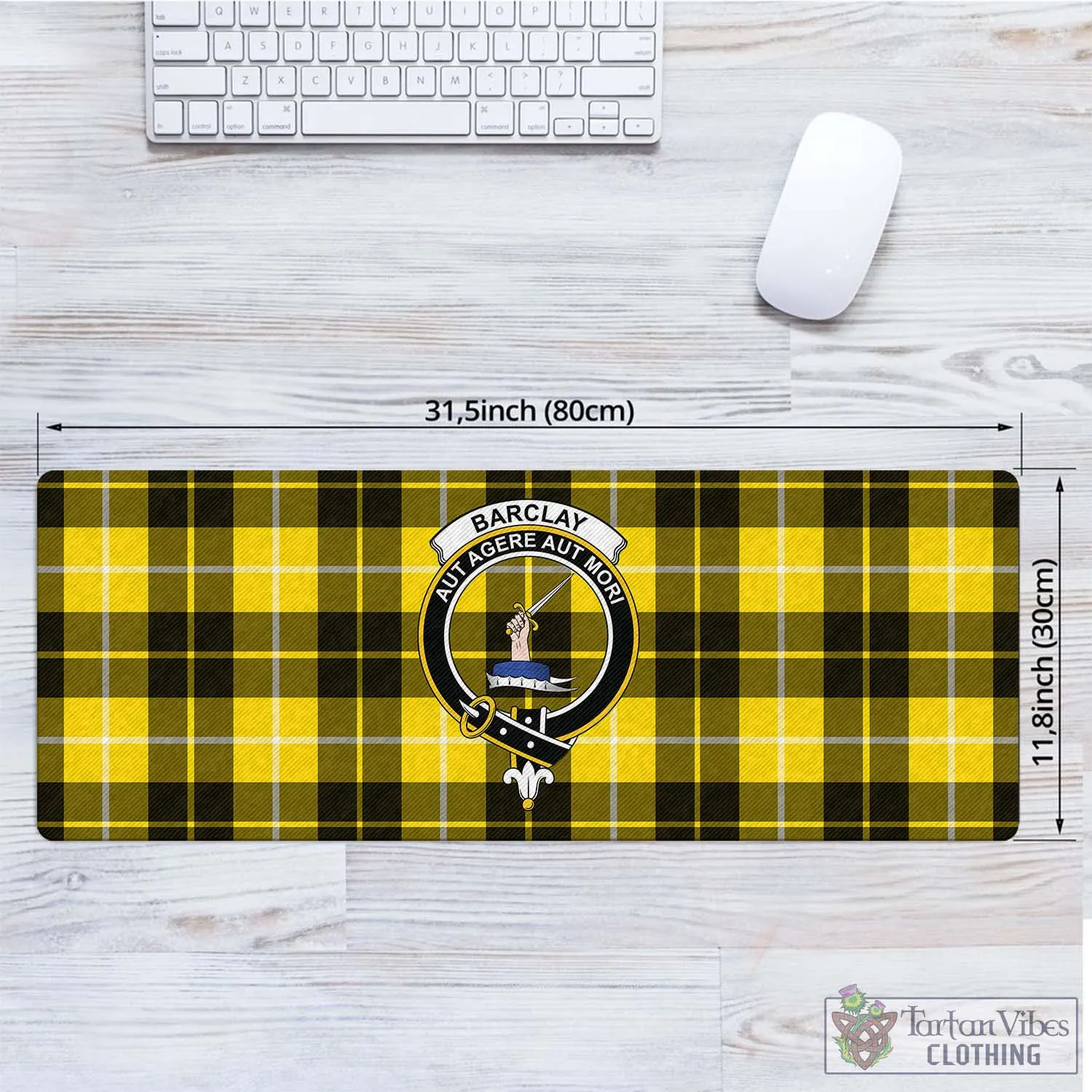 Barclay Dress Modern Tartan Mouse Pad with Family Crest