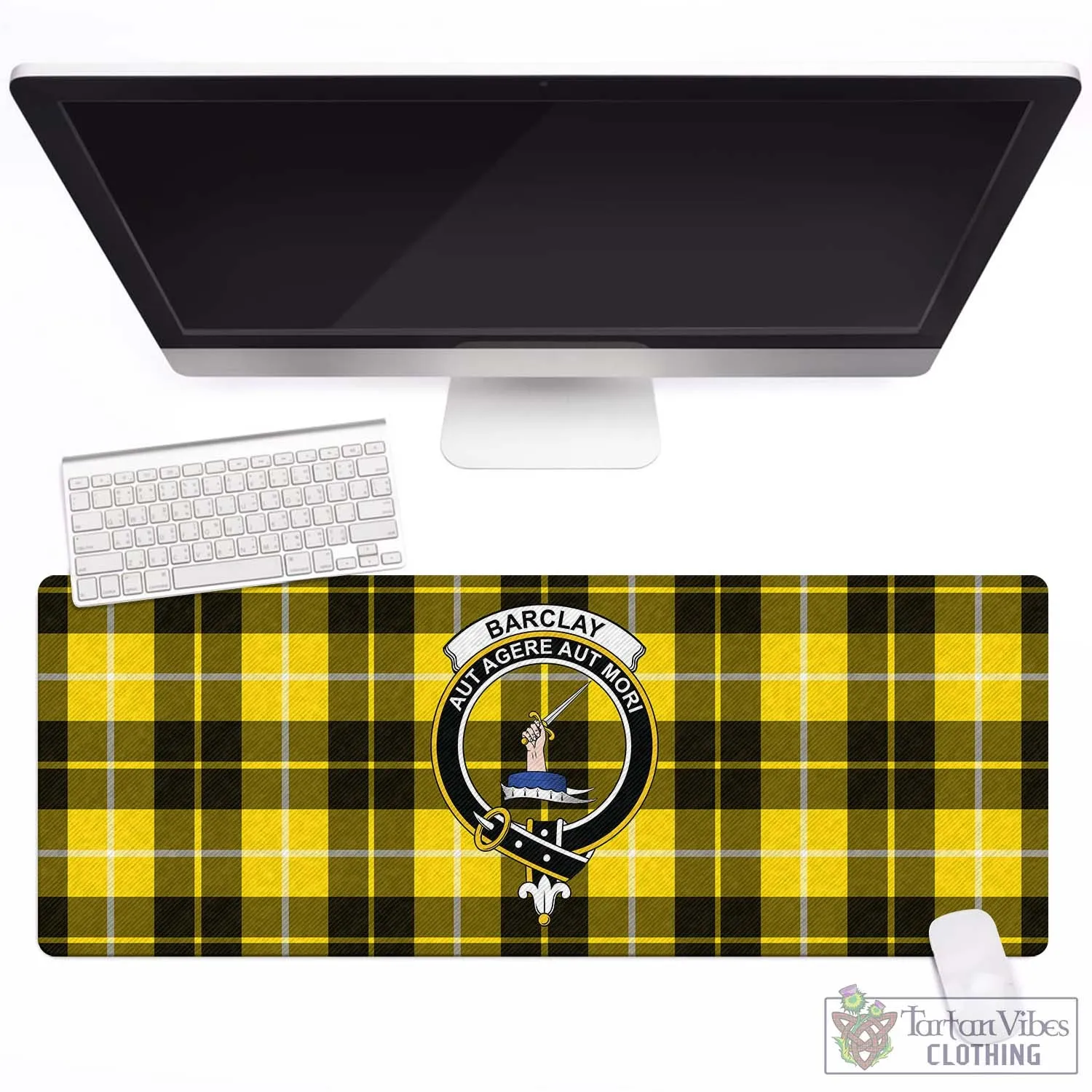 Barclay Dress Modern Tartan Mouse Pad with Family Crest