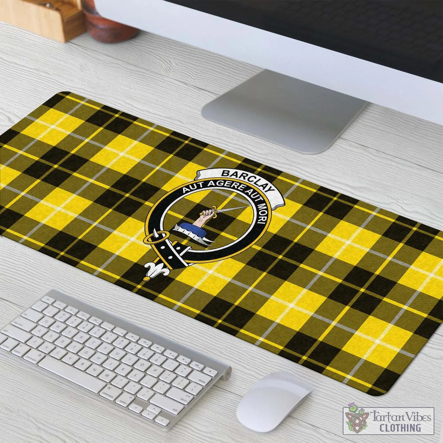 Barclay Dress Modern Tartan Mouse Pad with Family Crest