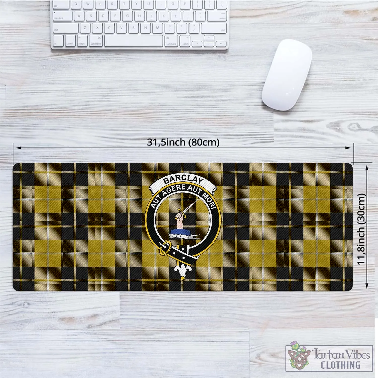 Barclay Dress Tartan Mouse Pad with Family Crest