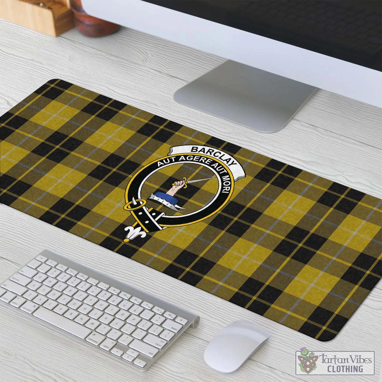 Barclay Dress Tartan Mouse Pad with Family Crest