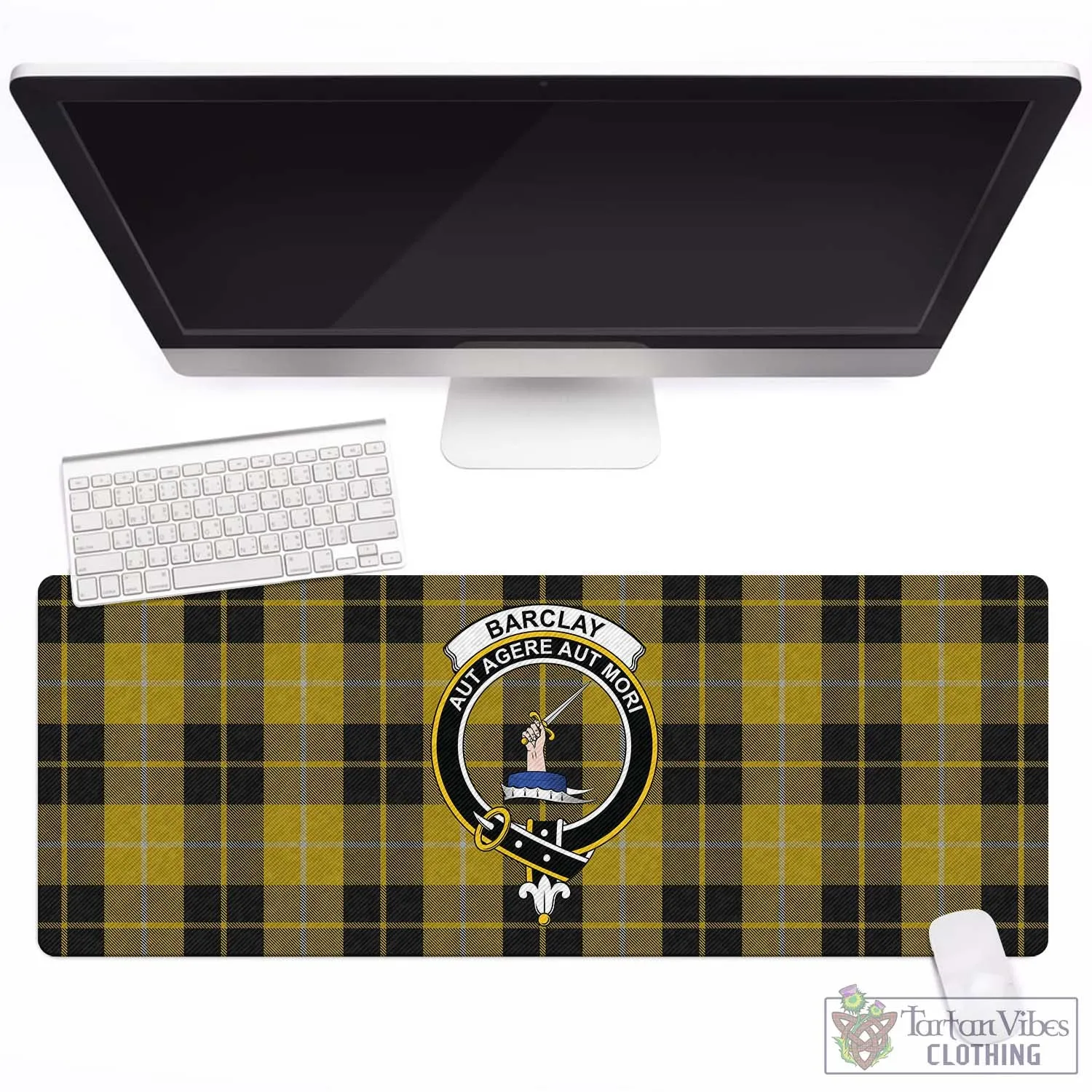 Barclay Dress Tartan Mouse Pad with Family Crest