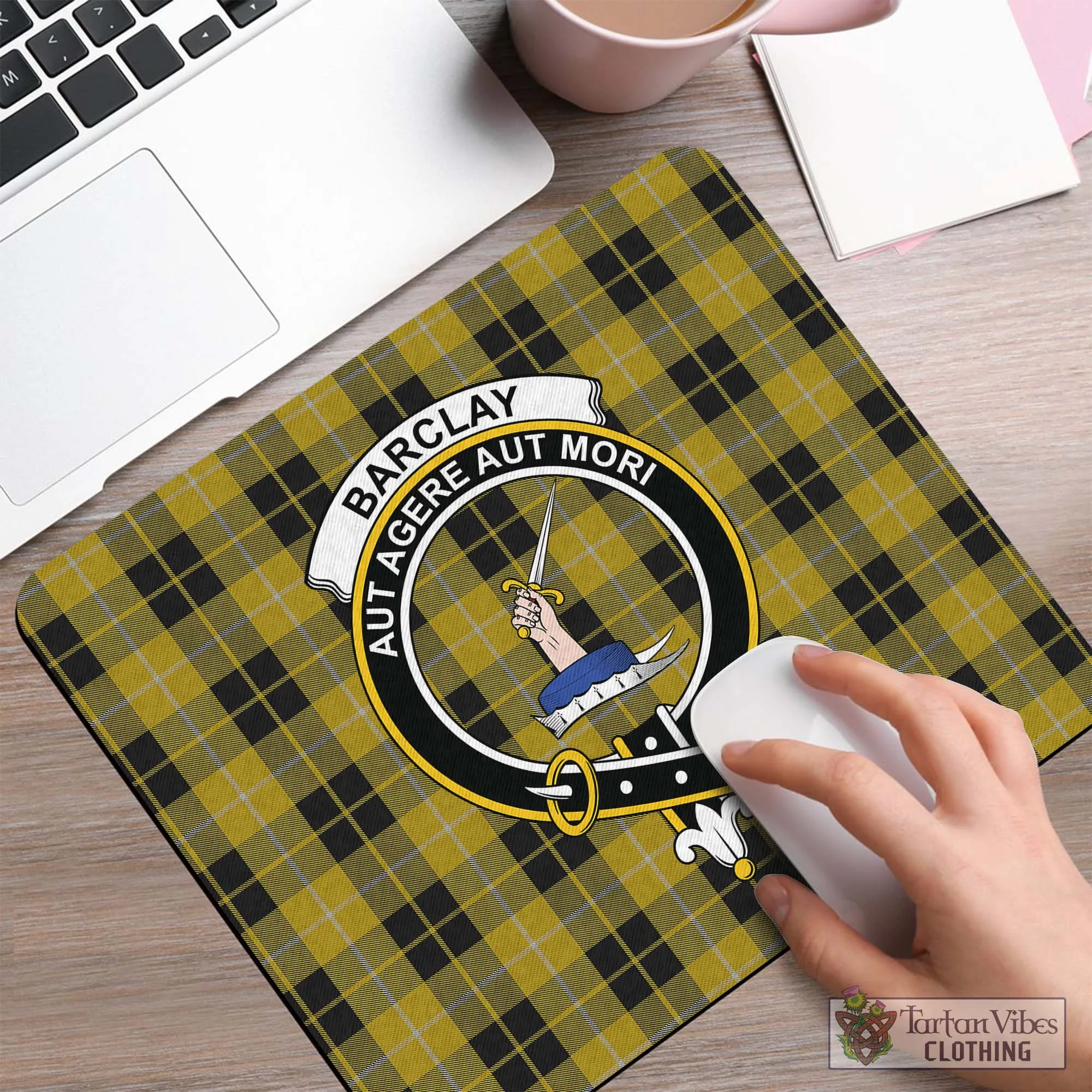 Barclay Dress Tartan Mouse Pad with Family Crest