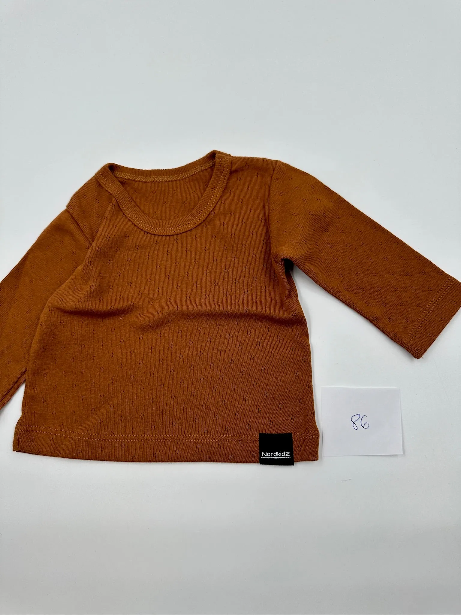 Baumwollshirt Slim Lochmuster - Cognac (86)