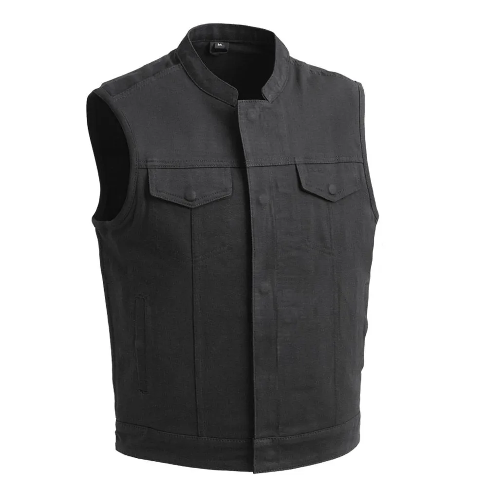 BLACK FIM629TWILL | Havoc - Men's Motorcycle Twill Vest