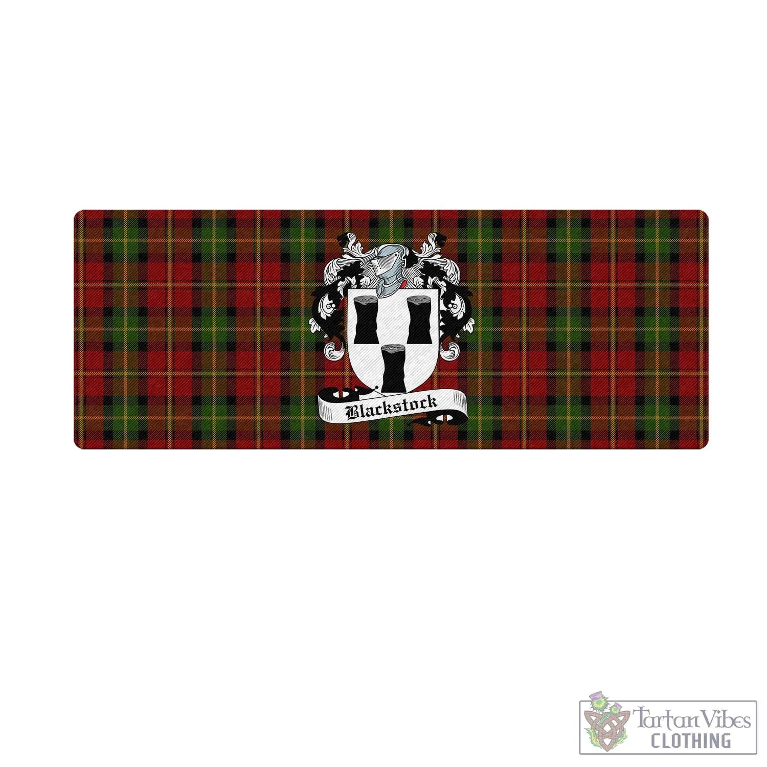 Blackstock Red Dress Tartan Mouse Pad with Family Crest