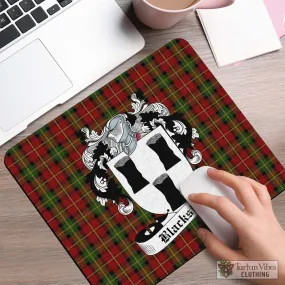 Blackstock Red Dress Tartan Mouse Pad with Family Crest