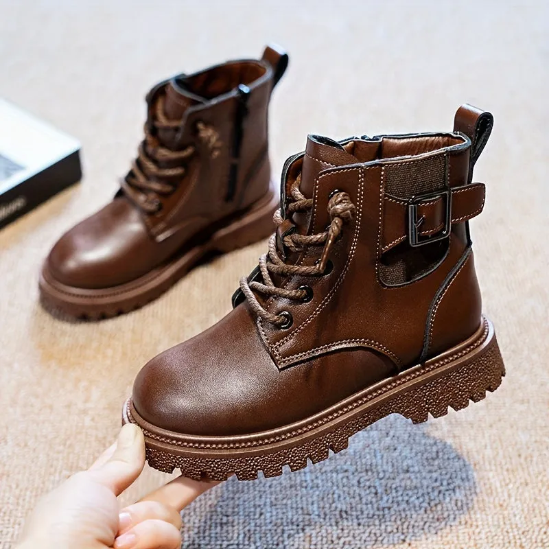 Boys Solid Color Casual Boots - Comfortable, Non-Slip & Durable - Perfect for Spring and Autumn Wear - Versatile Style