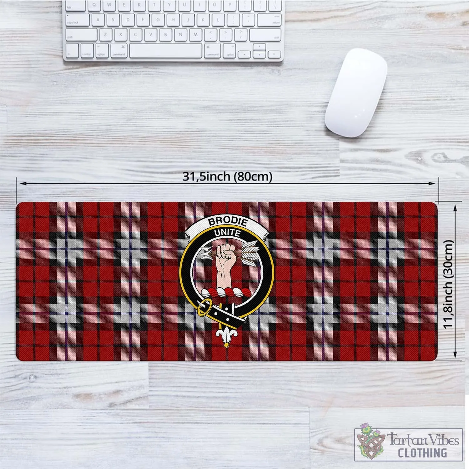 Brodie Dress Tartan Mouse Pad with Family Crest