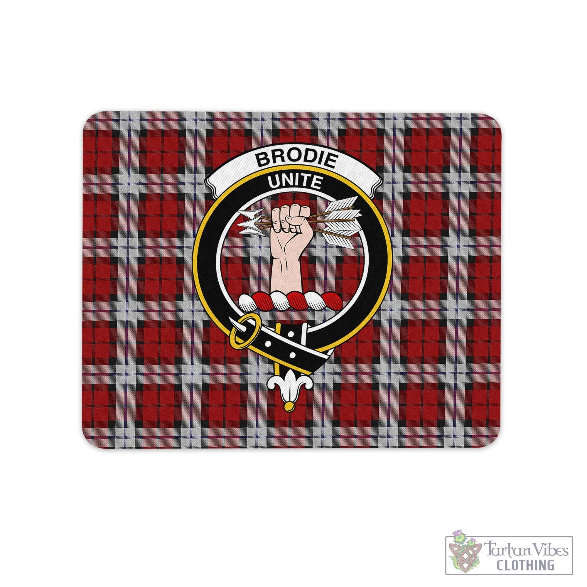 Brodie Dress Tartan Mouse Pad with Family Crest